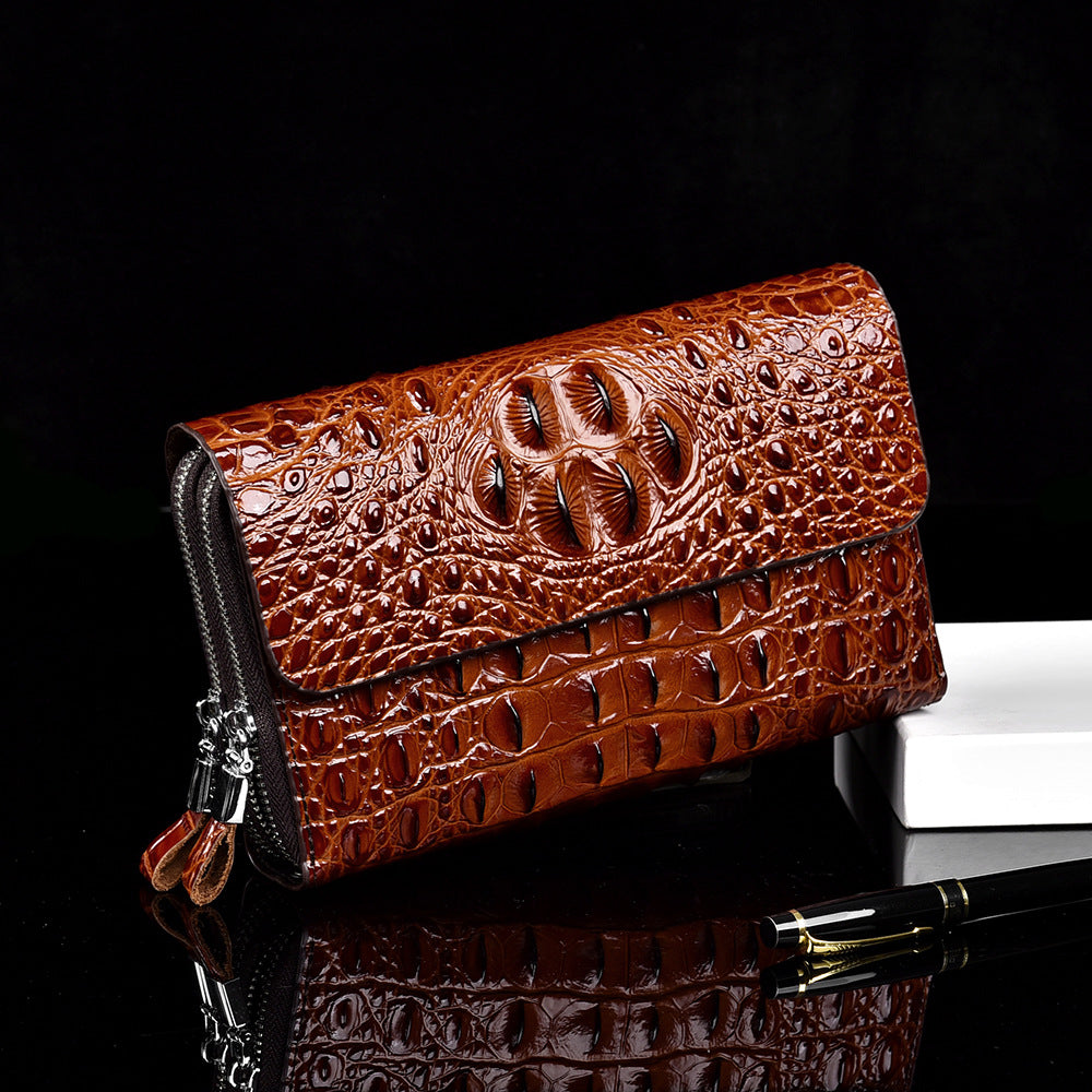 Pochette homme en cuir crocodile