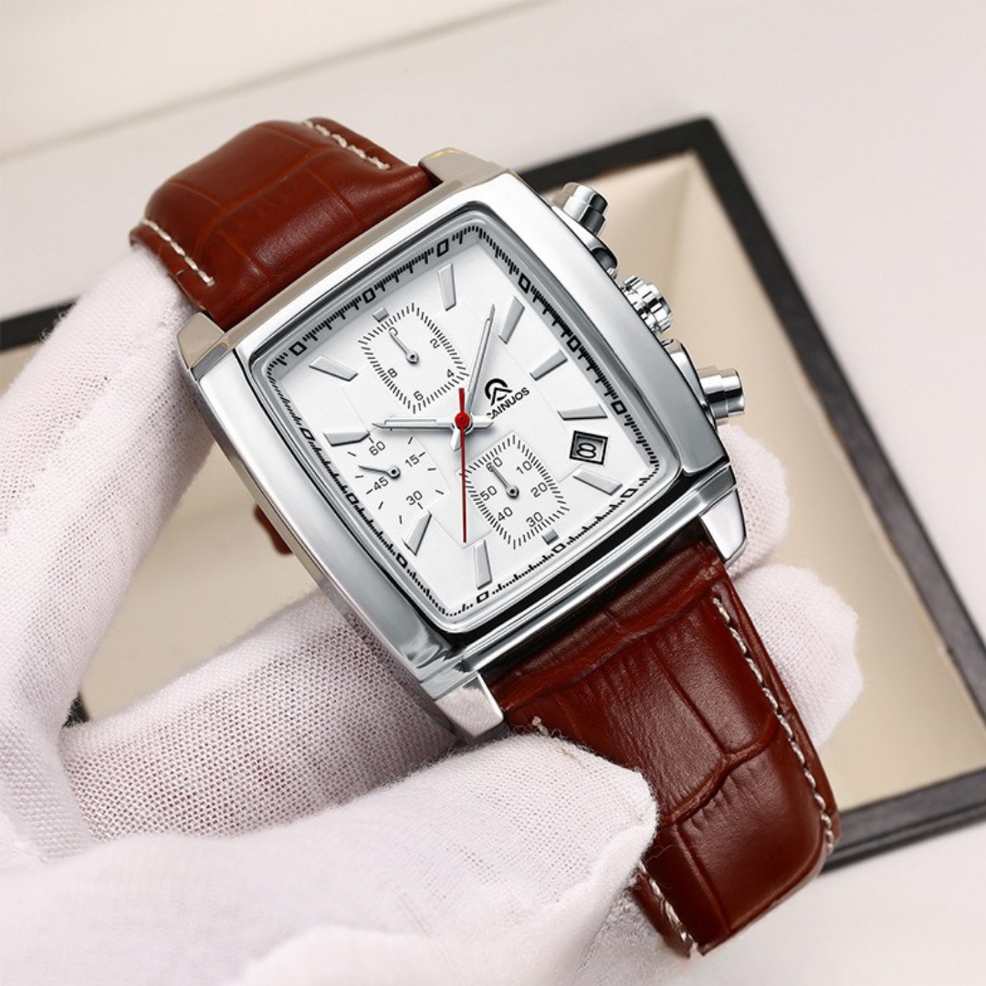 Montre à quartz rectangulaire lumineux