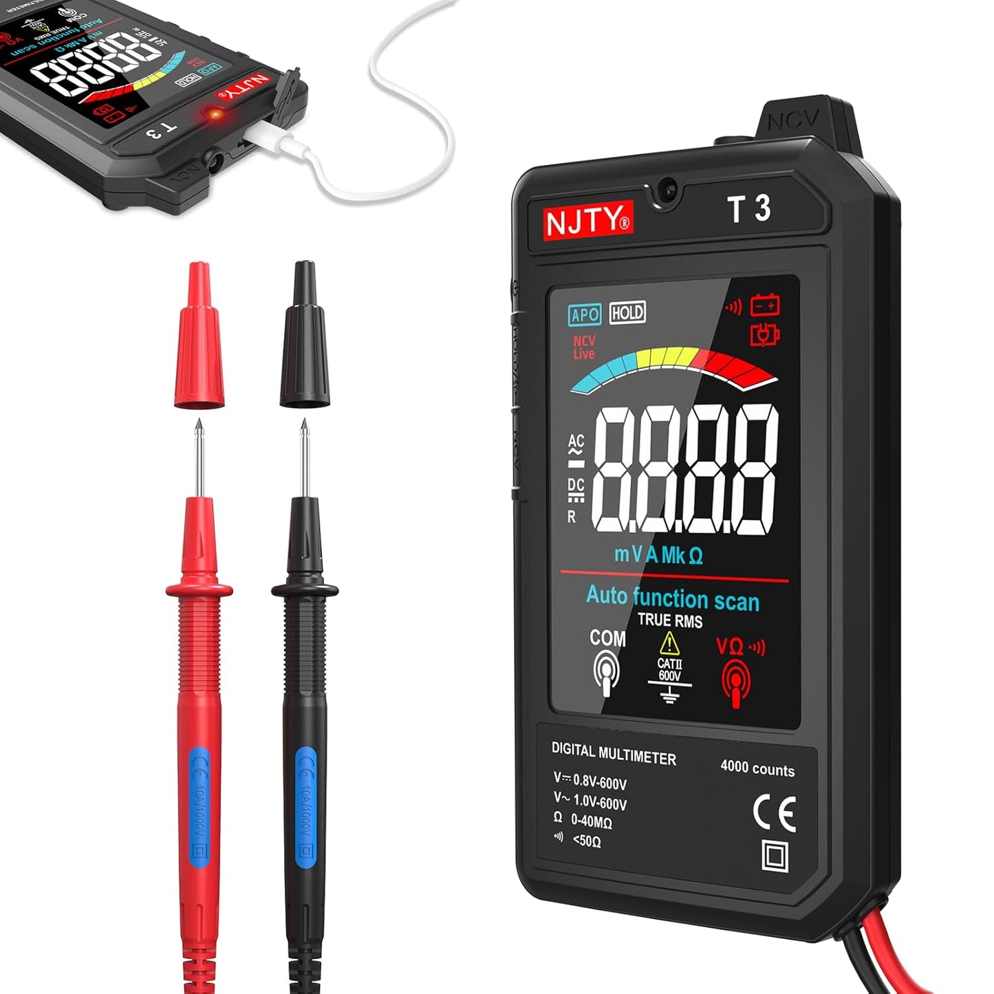 Multimètre numérique rechargeable pratique