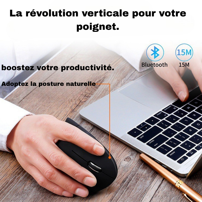Souris optique verticale ergonomique sans fil