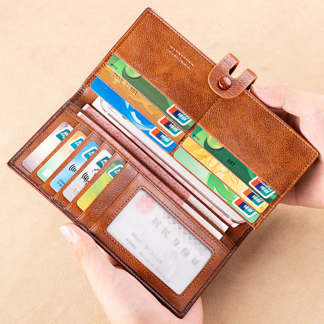 Portefeuille longue multi carte rétro bf
