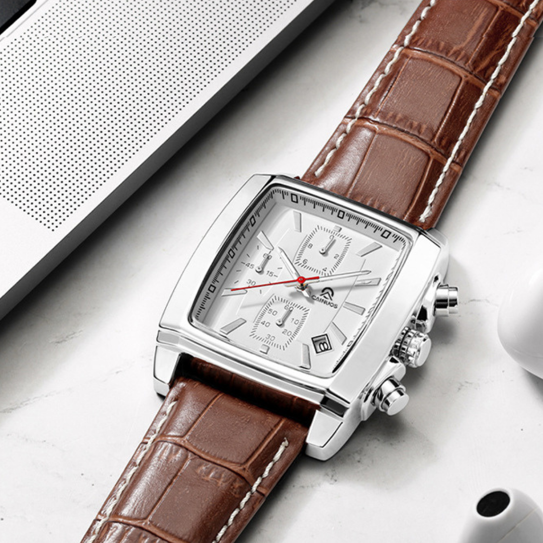 Montre à quartz rectangulaire lumineux