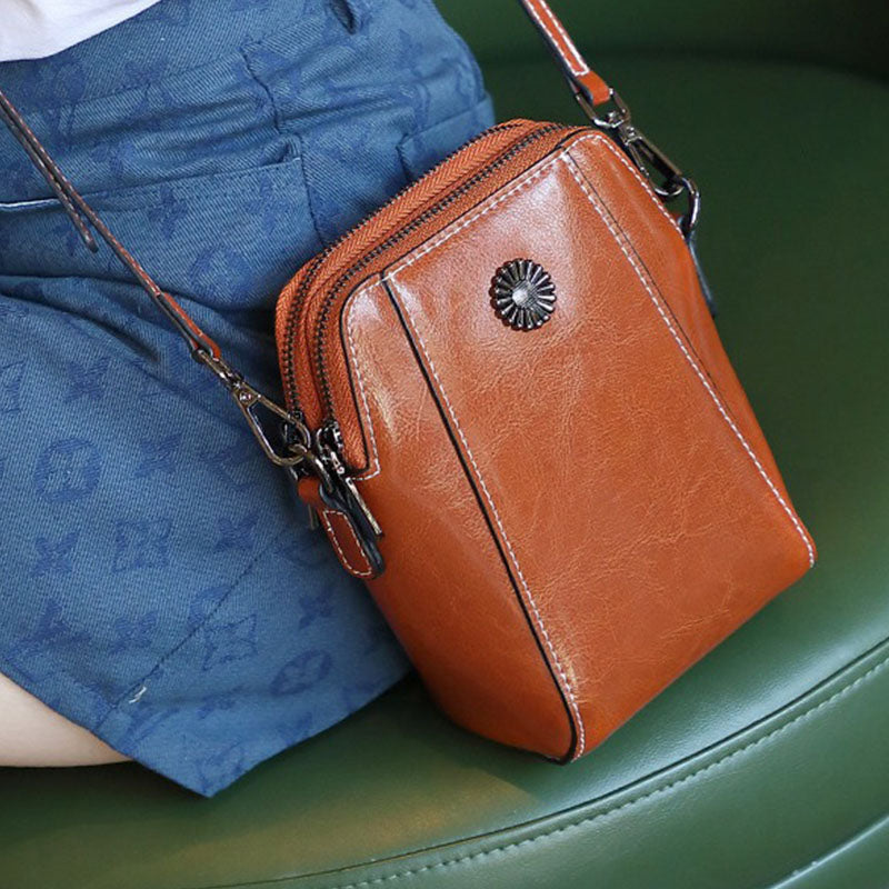 Petits sacs à bandoulière en cuir pour femmes