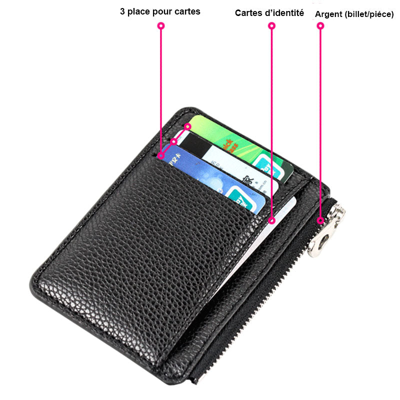 Porte-cartes en cuir minimaliste