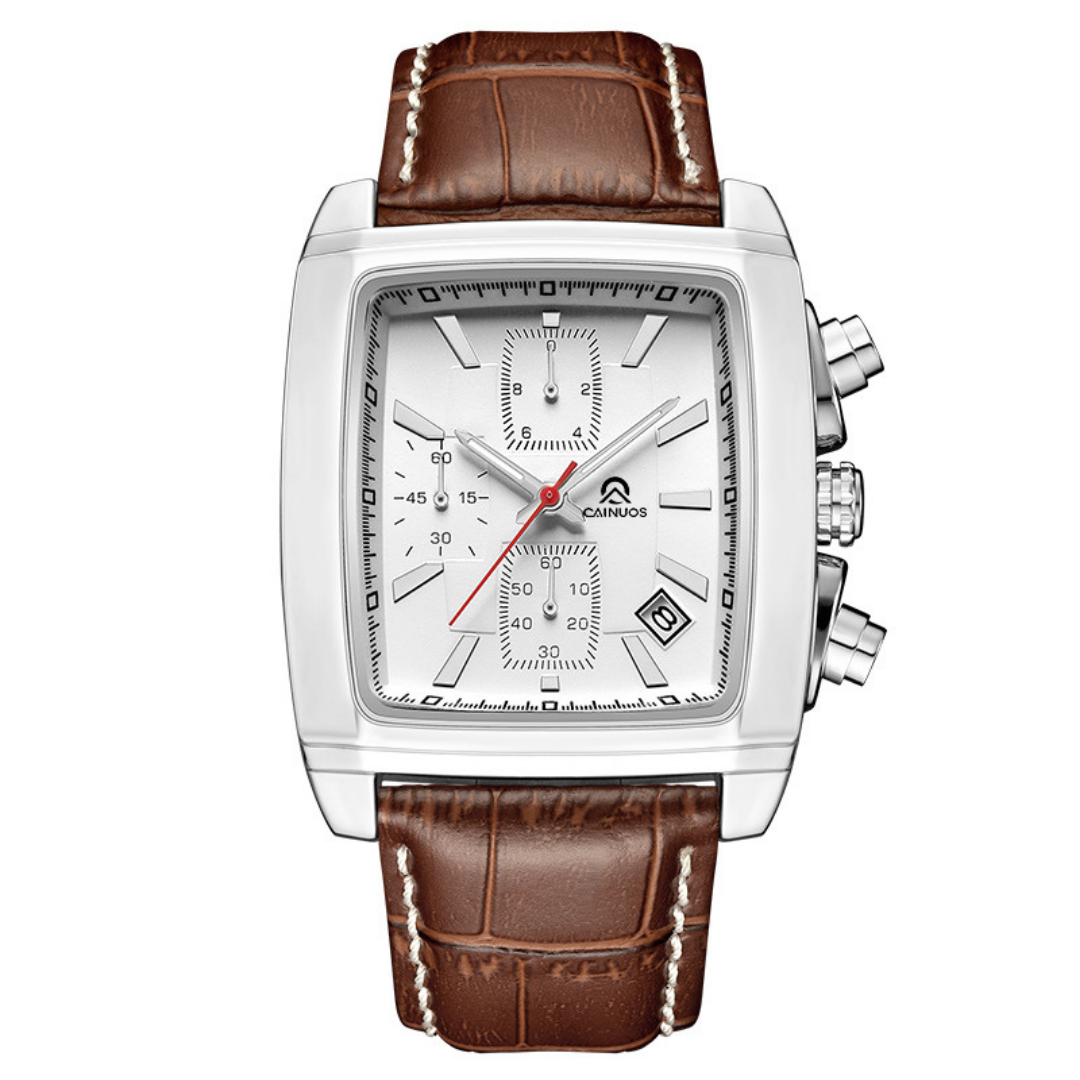 Montre à quartz rectangulaire lumineux