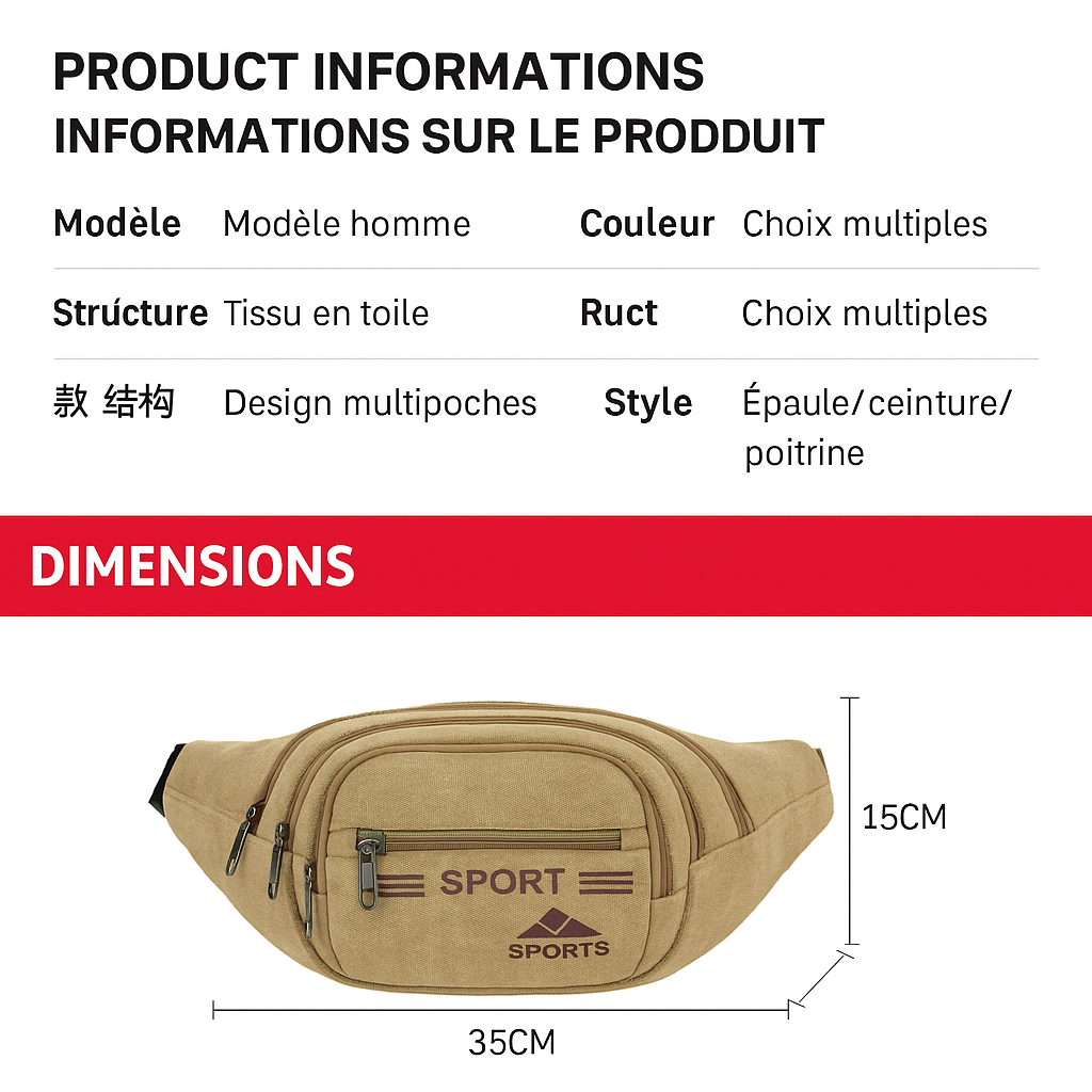 Sac de ventre pour hommes