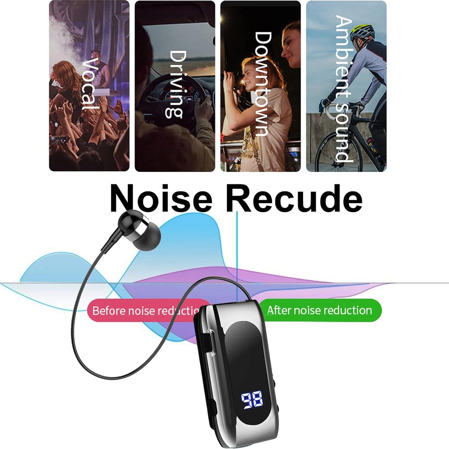 Écouteur rétractable Bluetooth pratique