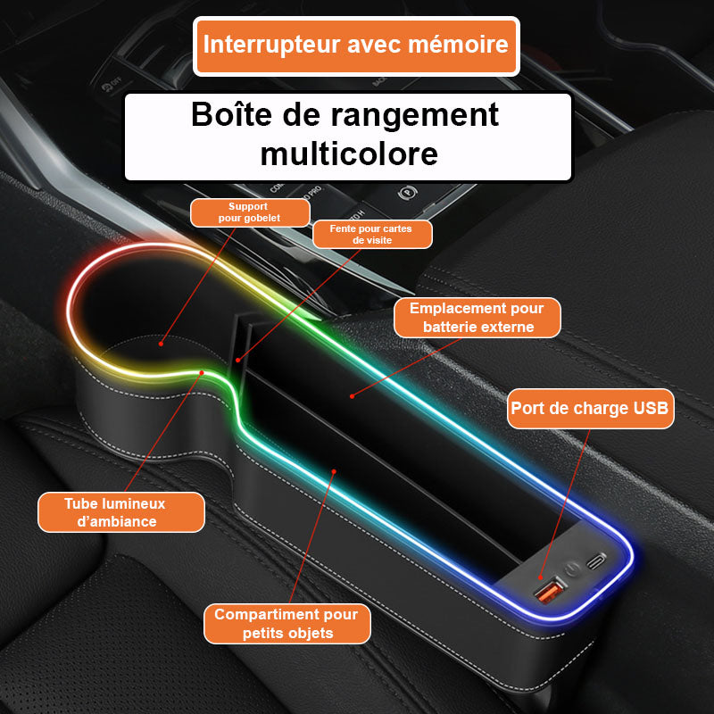 Organiseur de siège de voiture à LED