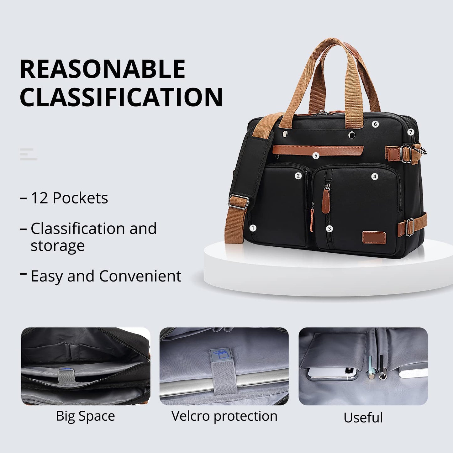 Sac d'ordinateur portable convertible