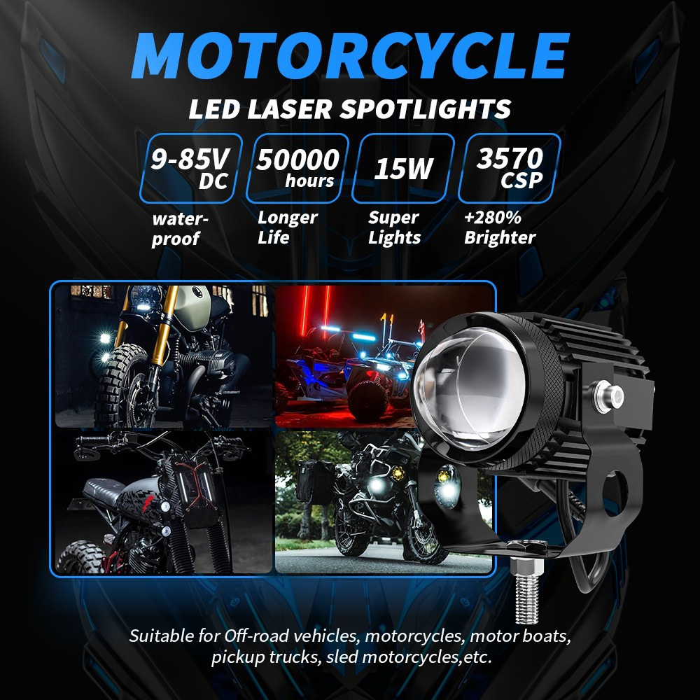 lampe de route LED pour moto