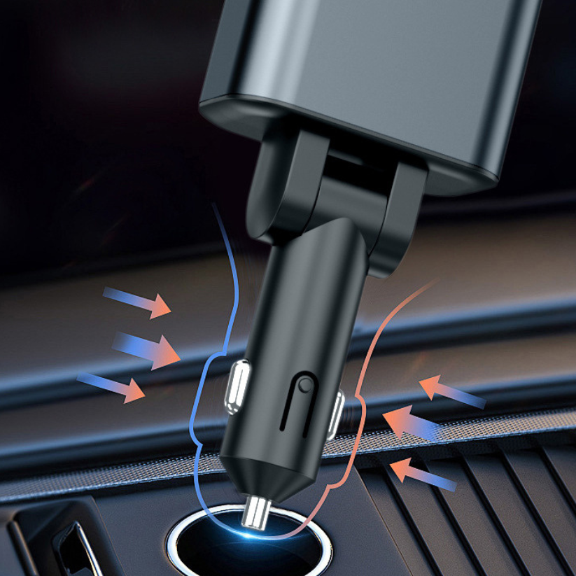 Chargeur de Voiture Rétractable 4 en 1