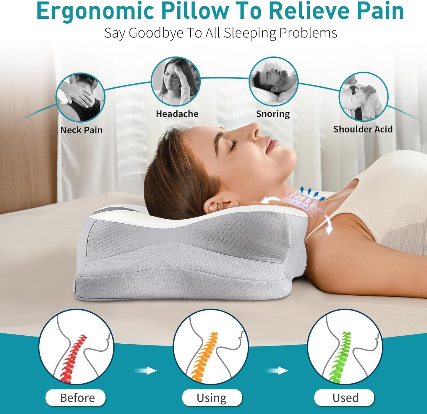 Oreiller cervical pour soulager les douleurs