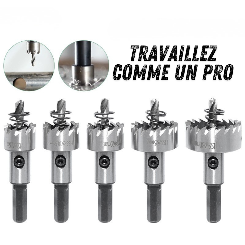 Ensemble de 5 Forets pour Perçage de Métal