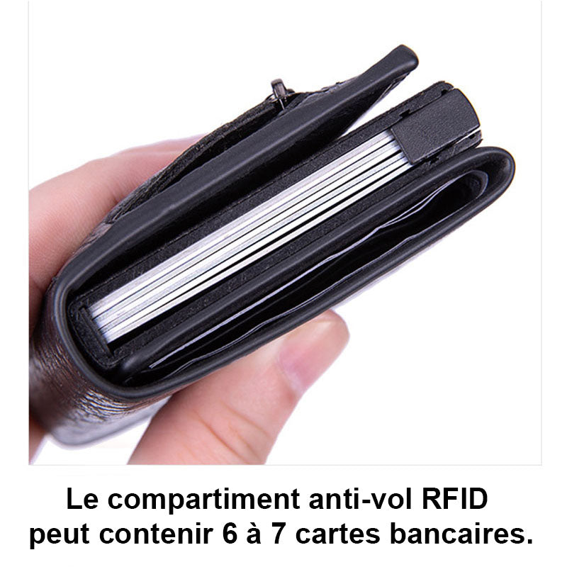 Portefeuille des cartes en cuir