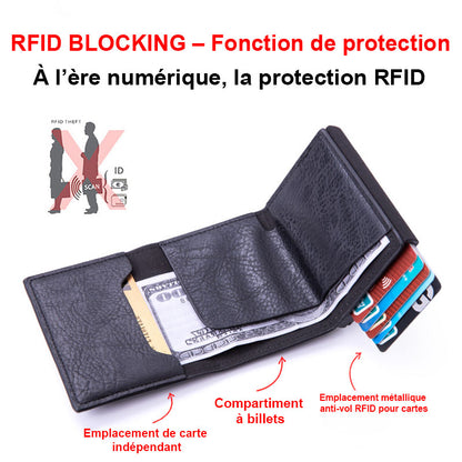 Portefeuille des cartes en cuir