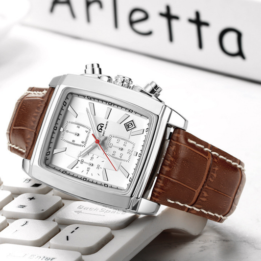 Montre à quartz rectangulaire lumineux