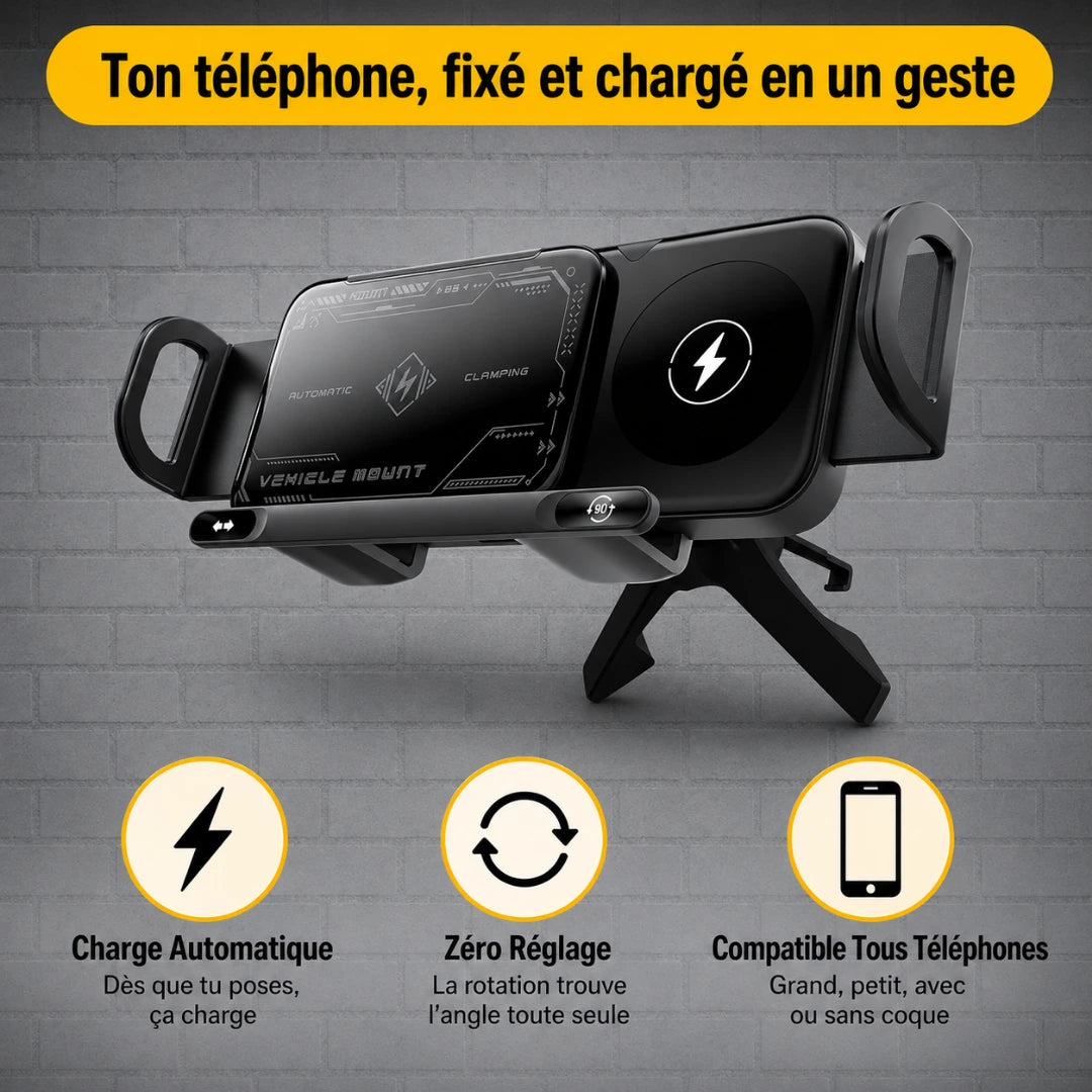 Support nouvelle génération Auto-Rotatif & Charge Rapide