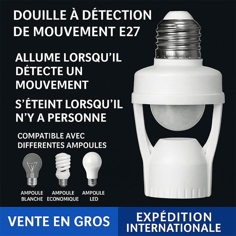support de lampe à capteur de mouvement