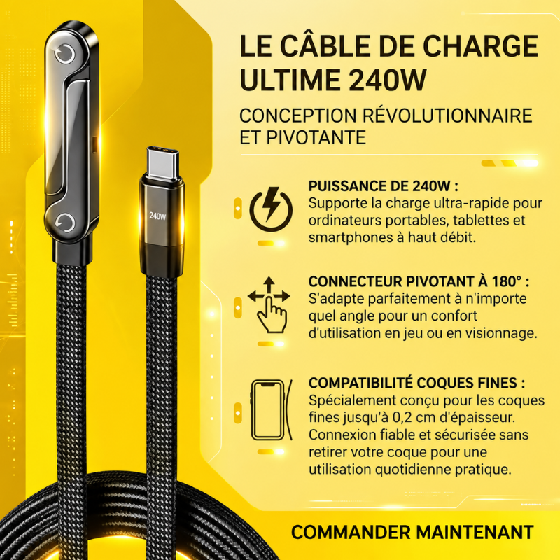 Câble USB-C Haute Puissance 240W