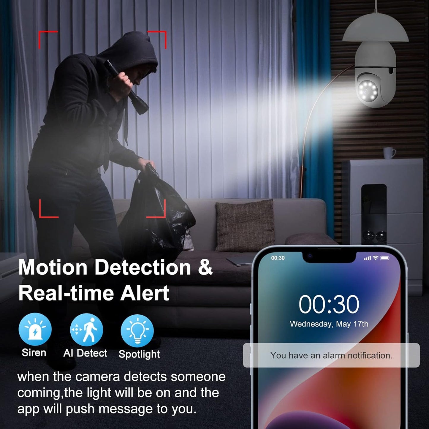 Caméra de surveillance à sécurité total