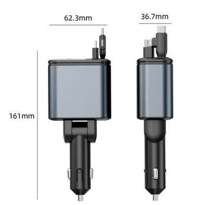 Chargeur de Voiture Rétractable 4 en 1