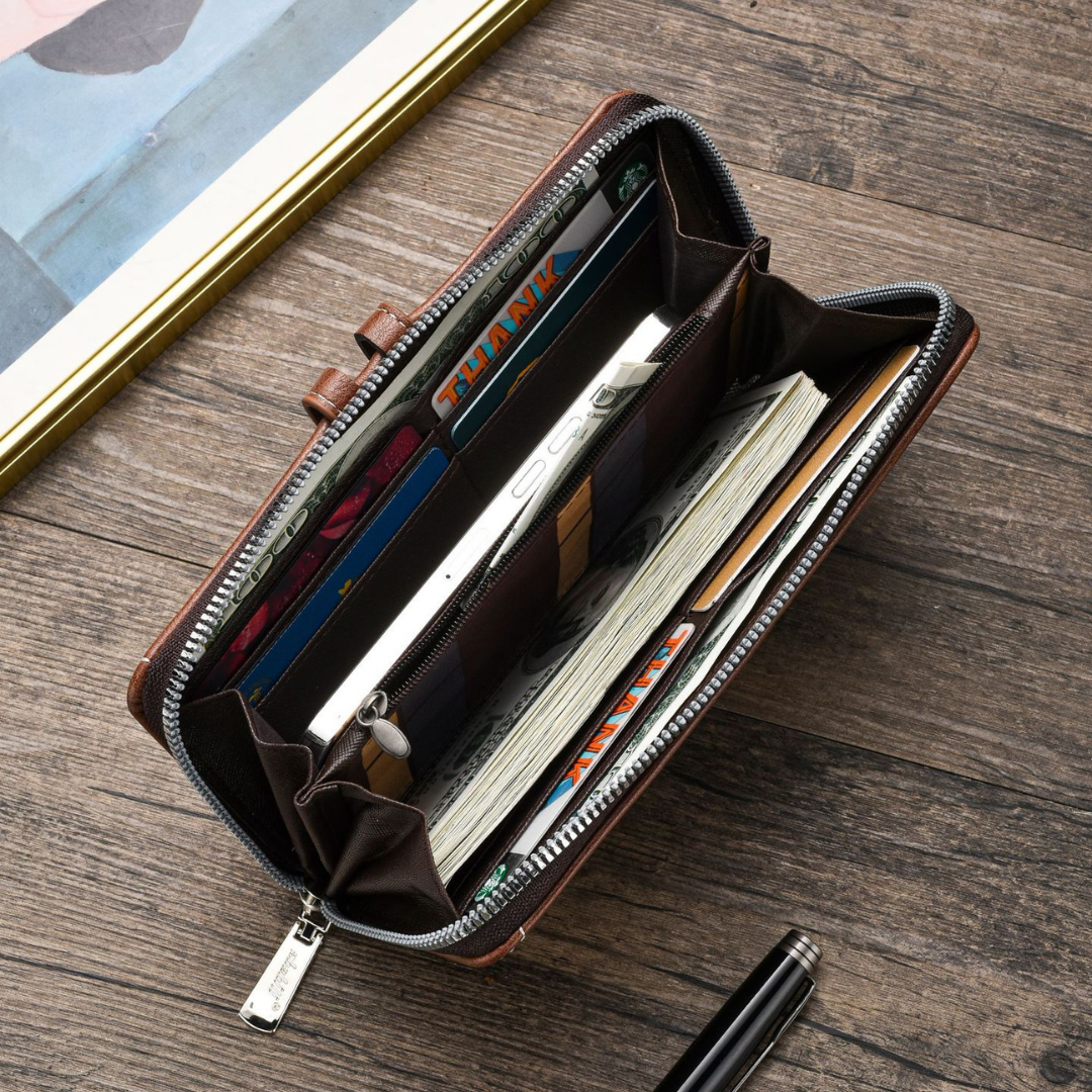 Portefeuille long rétro pour homme