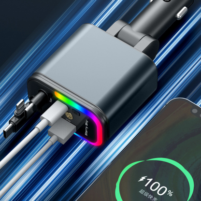 Chargeur de Voiture Rétractable 4 en 1
