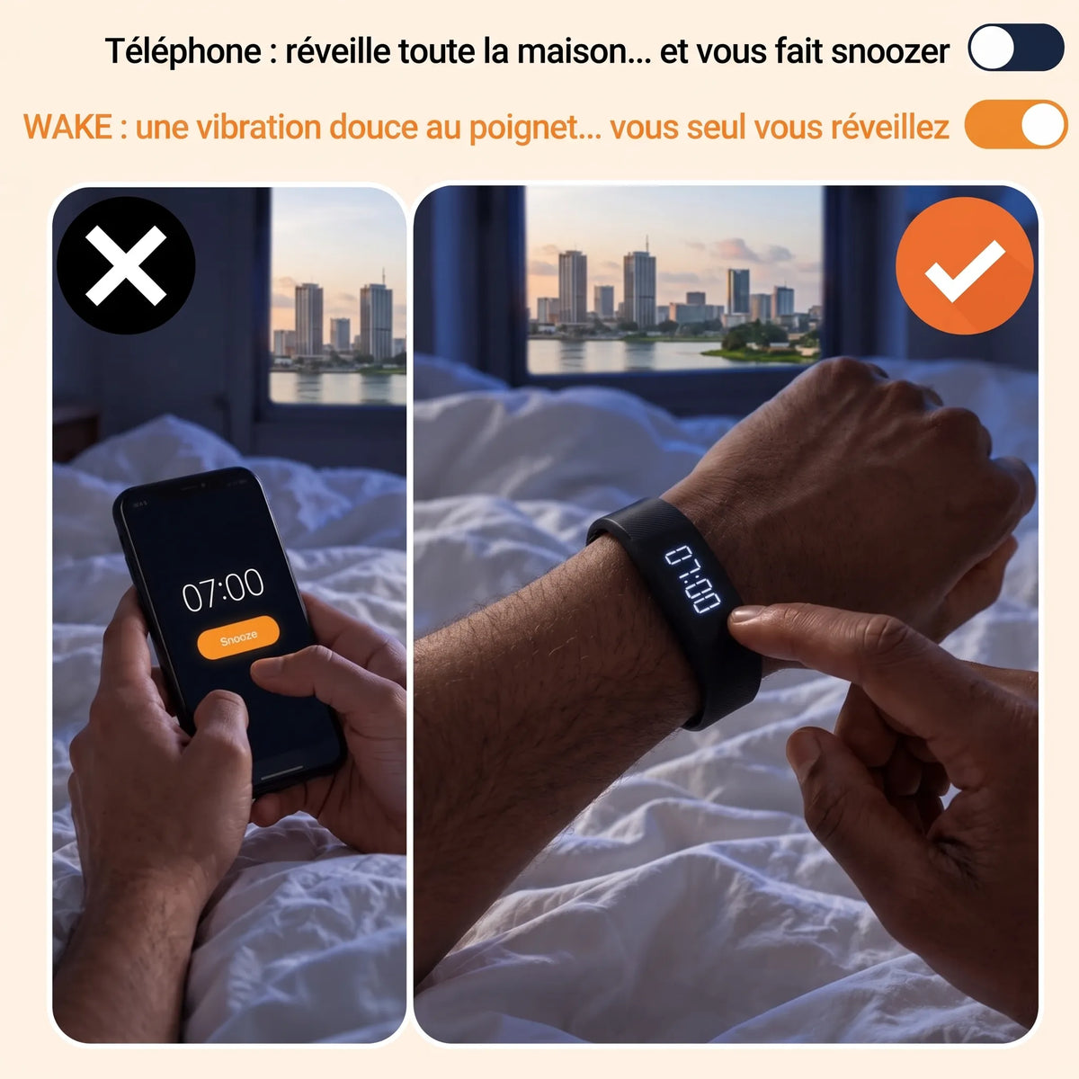 WAKE – Le réveil vibrant qui ne réveille que vous