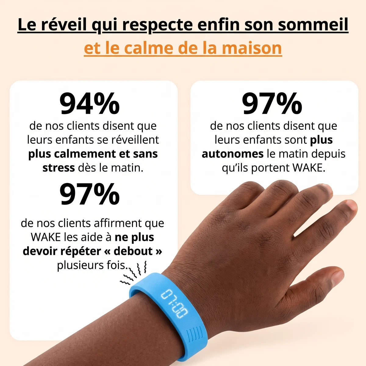 WAKE Enfant – Le bracelet réveil silencieux pour enfants