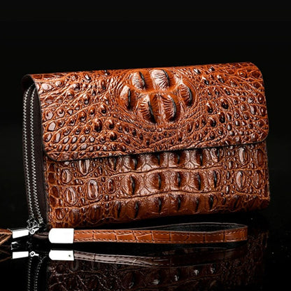 Pochette homme en cuir crocodile