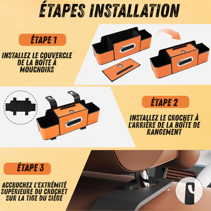 Boîte de rangement pour siège arrière de voiture