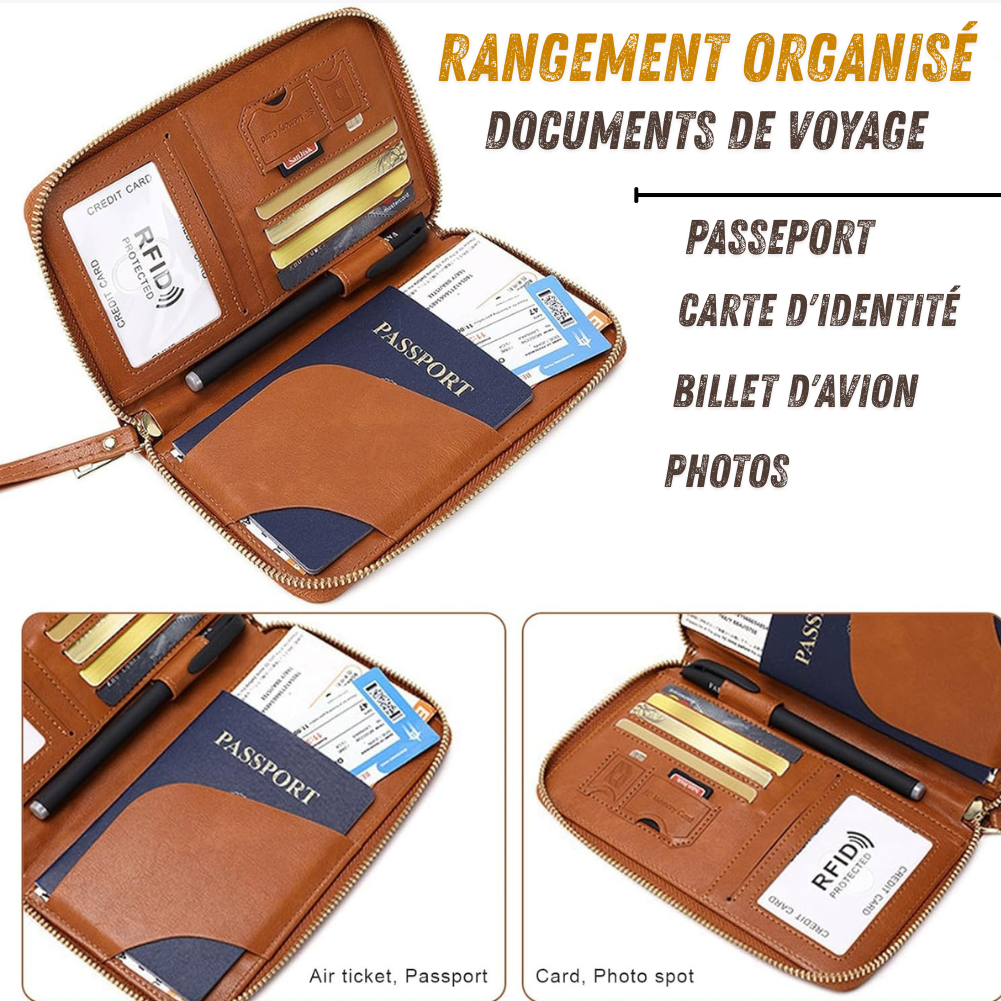 Porte-passeport multifonctionnel sécurisé