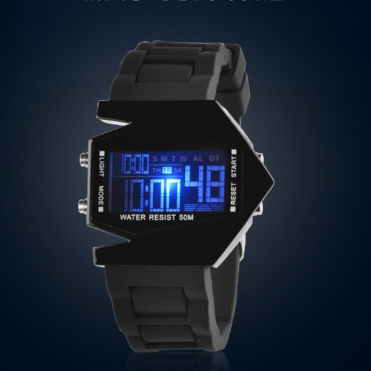 Montre numérique en forme d'avion luxueux GB