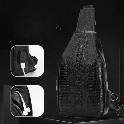 Sac à Bandoulière Style Crocodile